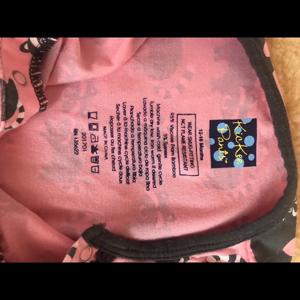 Kickee Pants Racoon Footless Pijamas - Like New!